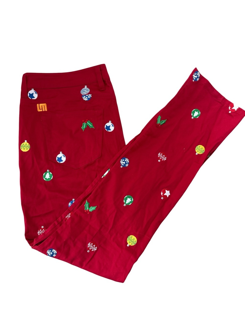 Loudmouth Christmas Golf Pants with Embroidered Ornaments Party Holiday - Picture 7 of 7